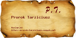 Prorok Tarziciusz névjegykártya